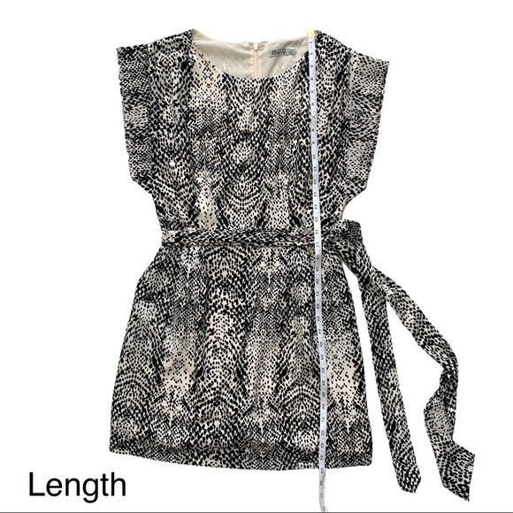 Eliza J Short Sleeve Chic Belted Sash Snakeskin Snake Print Mini Dress 6 petite - Picture 10 of 15